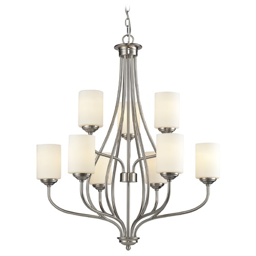 Z-Lite Cardinal Brushed Nickel Chandelier by Z-Lite 434-9-BN