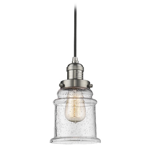 Innovations Lighting Innovations Lighting Canton Brushed Satin Nickel Mini-Pendant Light with Bell Shade 201C-SN-G184