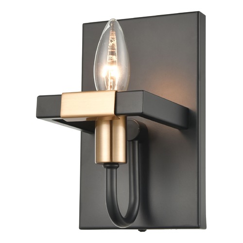 Elk Lighting Elk Lighting Heathrow Matte Black, Satin Brass Sconce 15451/1