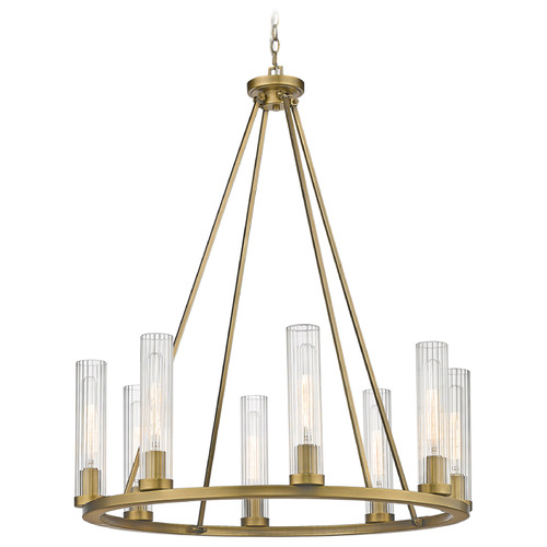 Beau Rubbed Brass Chandelier by Z-Lite