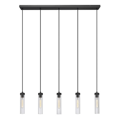 Z-Lite Beau Matte Black Multi-Light Pendant with Cylindrical Shade