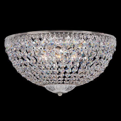 Schonbek Worldwide Lighting Petit Crystal Polished Silver Flushmount Light