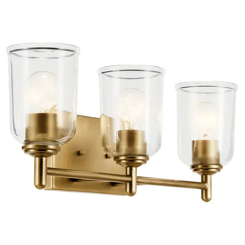 Kichler Lighting Shailene 3-Light Vanity Light in Natural Brass by Kichler Lighting 45574NBRCLR
