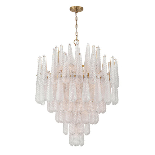 Ollie 21-Light Chandelier in Aged Brass & Clear by Crystorama Lighting