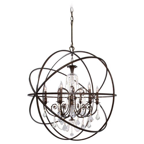 Crystorama Lighting Crystorama Lighting Solaris English Bronze Crystal Chandelier 9219-EB-CL-SAQ