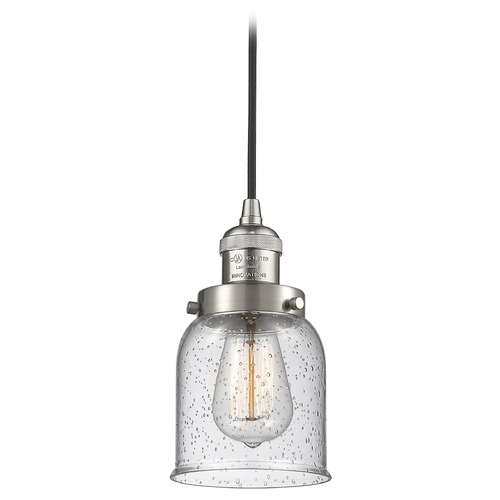 Innovations Lighting Innovations Lighting Small Bell Brushed Satin Nickel Mini-Pendant Light with Bell Shade 201C-SN-G54