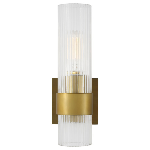 Chapman & Myers 12 5/8-inch Tall Geneva Burnished Brass Sconce