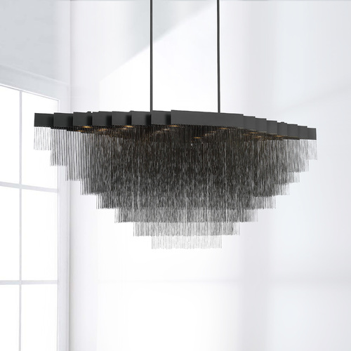 Bloomfield 73-Inch Oval LED Chandelier in Black by Eurofase Lighting