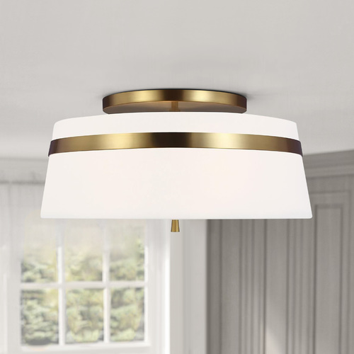 Visual Comfort Studio Collection Alexa Hampton Cordtlandt 19-Inch Burnished Brass Semi-Flush Mount by Visual Comfort Studio AF1153BBS