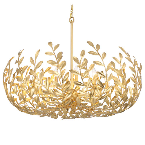 Crystorama Lighting Broche Antique Gold Chandelier