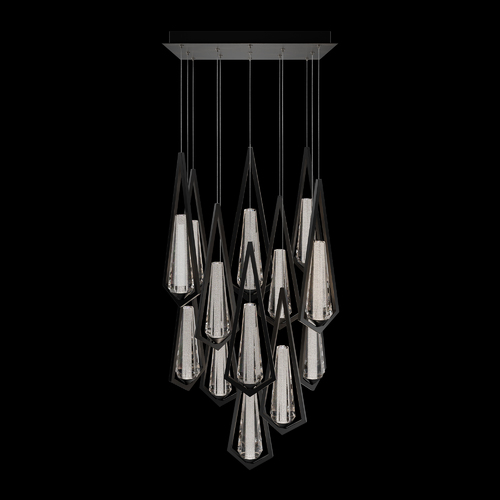 Devotion LED 15-Light Pendant in Black by Schonbek Beyond