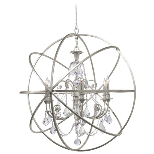 Crystorama Lighting Solaris Olde Silver Crystal Chandelier
