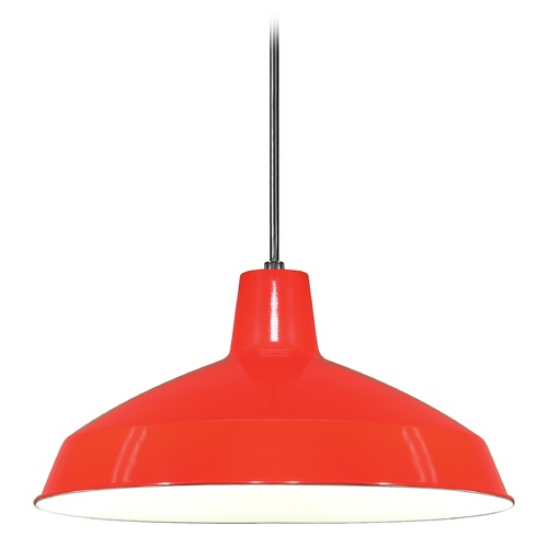Barn Light Pendant Red 16-Inch Wide by Nuvo Lighting