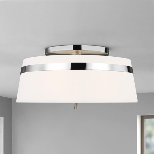 Visual Comfort Studio Collection Alexa Hampton Cordtlandt 19-Inch Polished Nickel Semi-Flush Mount by Visual Comfort Studio AF1153PN