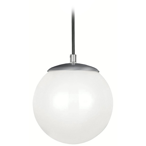 Visual Comfort Studio Collection Leo Satin Aluminum Mini-Pendant Light with Globe Shade