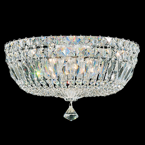 Schonbek Worldwide Lighting Petit Crystal Deluxe Polished Silver Flushmount Light