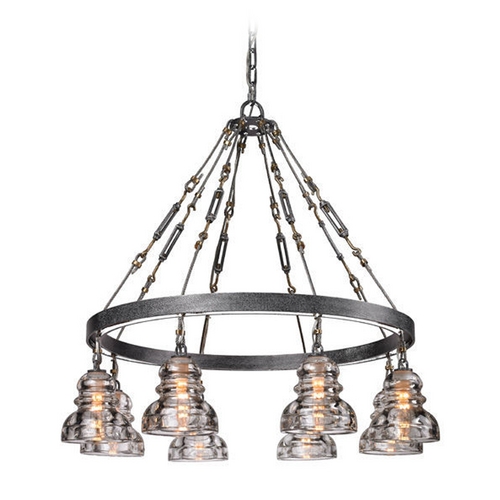 Troy Lighting Menlo Park 32.75-Inch Chandelier in Old Silver by Troy Lighting F3136