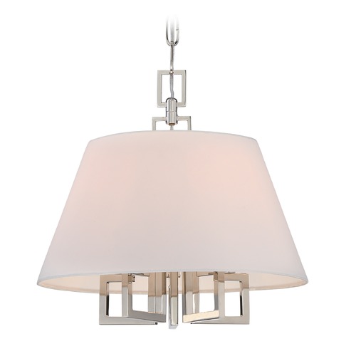 Crystorama Lighting Crystorama Lighting Westwood Polished Nickel Pendant Light with Empire Shade 2255-PN