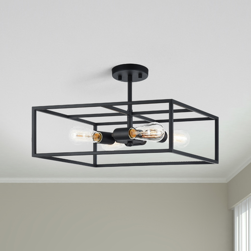 Matteo Lighting Candid Rusty Black Semi-Flush Mount by Matteo Lighting X71644RB