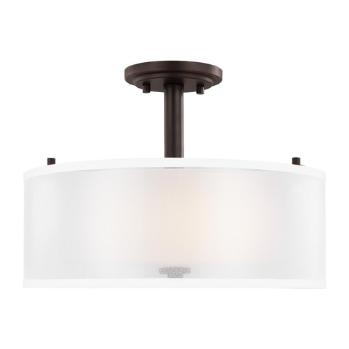 Elmwood Park 15-Inch Bronze LED Semi-Flush Mount by Generation Lighting
