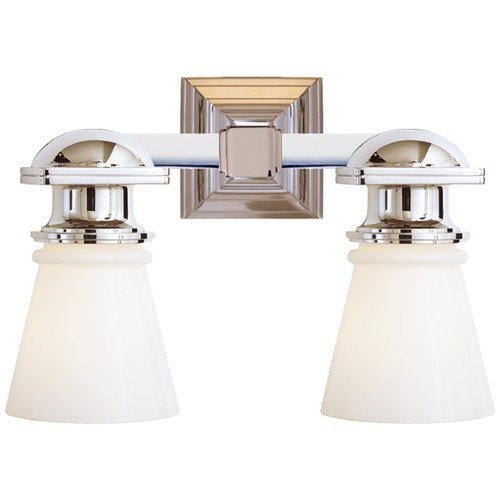 Visual Comfort Signature Collection E.F. Chapman New York Subway 2-Light Sconce in Chrome by Visual Comfort Signature SL2152CHWG