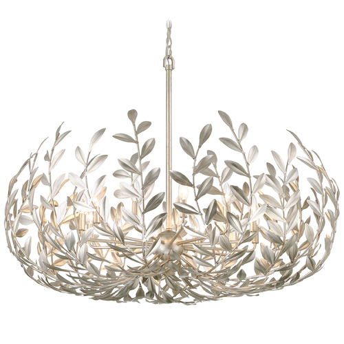 Crystorama Lighting Broche Antique Silver Chandelier
