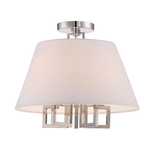 Crystorama Lighting Westwood Polished Nickel Semi-Flushmount Light