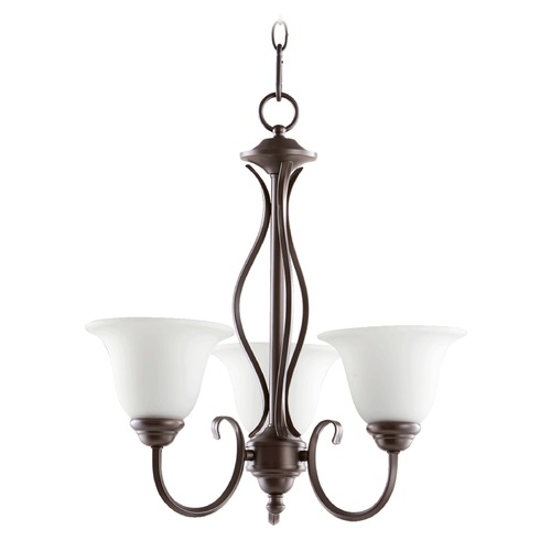 Quorum Lighting Spencer Oiled Bronze Mini-Chandelier by Quorum Lighting 6010-3-186