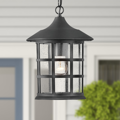 Freeport 14-Inch High Textured Black Outdoor Hanging Light by Hinkley Lighting