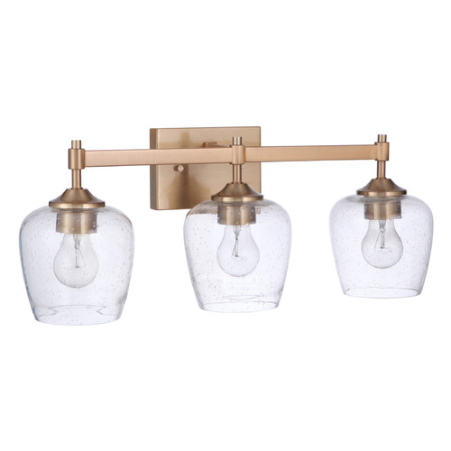 Craftmade Lighting Stellen Satin Brass Bathroom Light by Craftmade Lighting 12422SB3