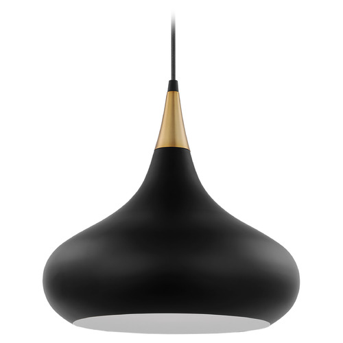 Nuvo Lighting Phoenix Medium Pendant in Black & Burnished Brass by Nuvo Lighting 60-7514