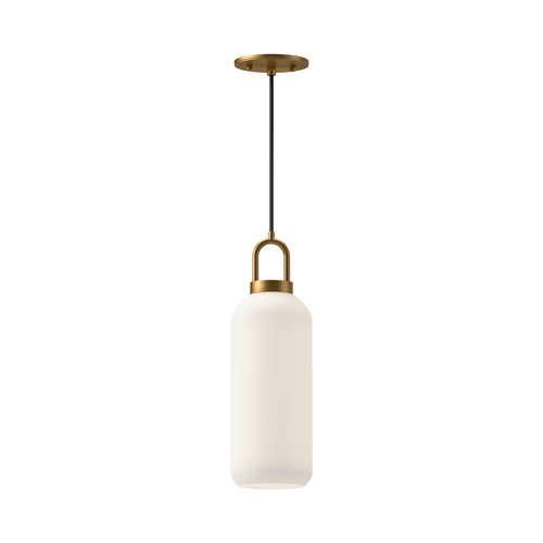 Alora Lighting Alora Lighting Soji Aged Gold Mini-Pendant Light with Cylindrical Shade PD401505AGOP