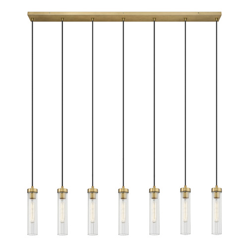 Z-Lite Beau Rubbed Brass Multi-Light Pendant with Cylindrical Shade