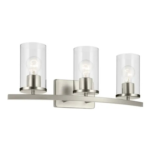 Crosby 3-Light Vanity Light in Brushed Nickel by Kichler Lighting