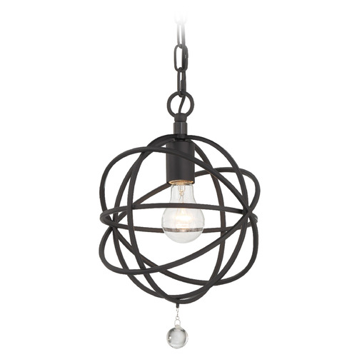 Crystorama Lighting Solaris Black Mini-Pendant Light