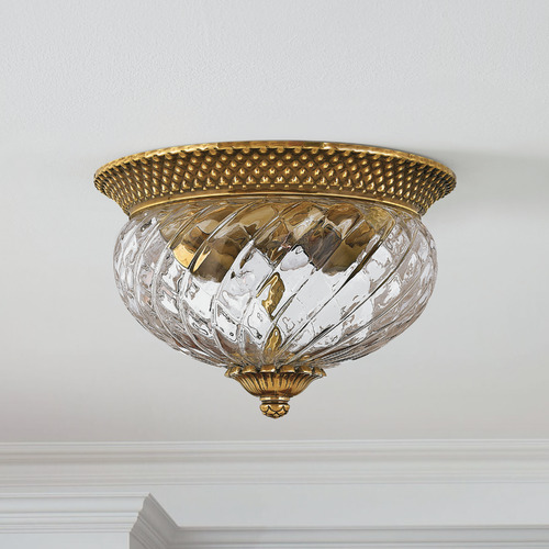 Plantation 12-Inch Flush Mount in Burnished Brass by Hinkley Lighting
