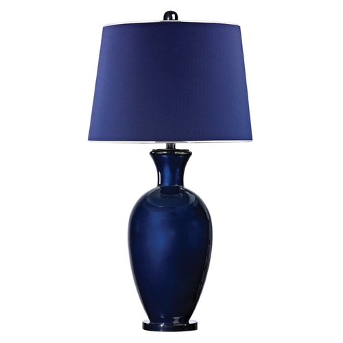 Elk Lighting Table Lamp with Blue Shades in Navy Blue with Black Nickel Finish D2515