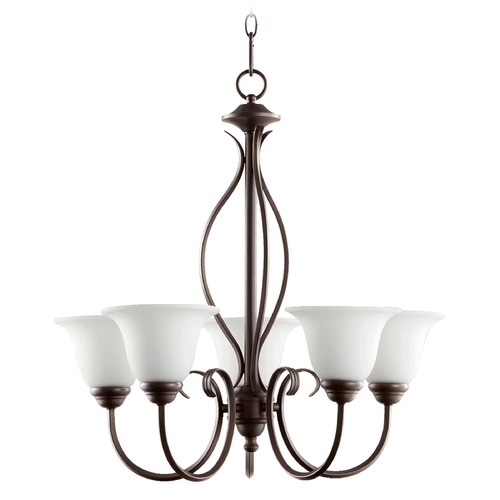 Quorum Lighting Spencer Oiled Bronze Chandelier by Quorum Lighting 6010-5-186