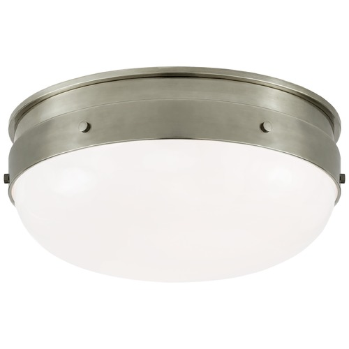 Visual Comfort Signature Collection Thomas OBrien Hicks Small Flush Mount in Nickel by Visual Comfort Signature TOB4063ANWG