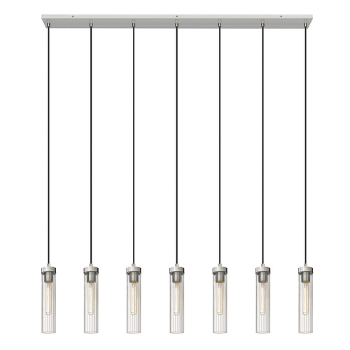 Z-Lite Beau Brushed Nickel Multi-Light Pendant with Cylindrical Shade