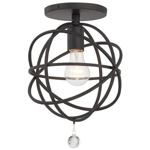 Crystorama Lighting Solaris Black Semi-Flushmount Light