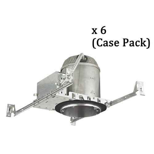 5-Inch New Construction LED Recessed Can Light IC & Airtight Flat Ceiling Case Pack of 6