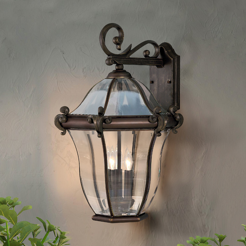 Hinkley Outdoor Wall Light with Clear Glass in Copper Bronze Finish 2445CB
