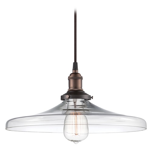 Pendant with Clear Glass in Rustic Bronze by Nuvo Lighting