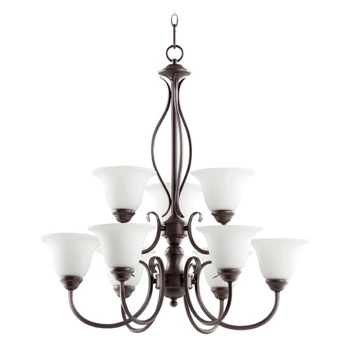 Quorum Lighting Spencer Oiled Bronze Chandelier by Quorum Lighting 6010-9-186