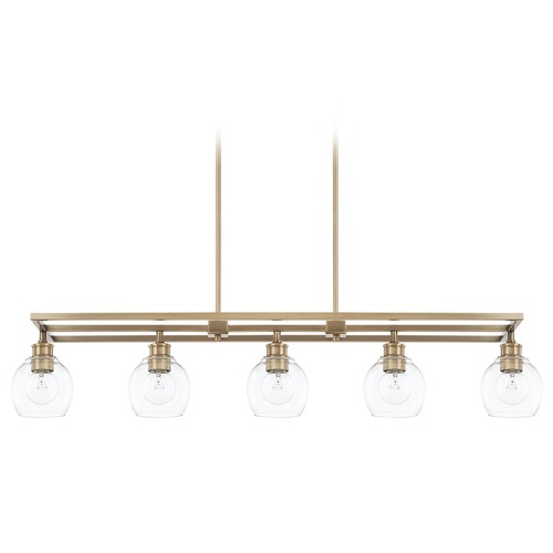 Mid Century 47-Inch Linear Light in Aged Brass by Capital Lighting