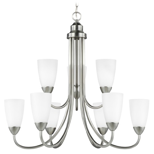 Seville Brushed Nickel 9-Light Chandelier by Generation Lighting