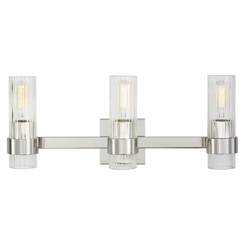 Chapman & Myers 22 1/2-inch 3-Lt. Geneva Polished Nickel Bath Vanity Light