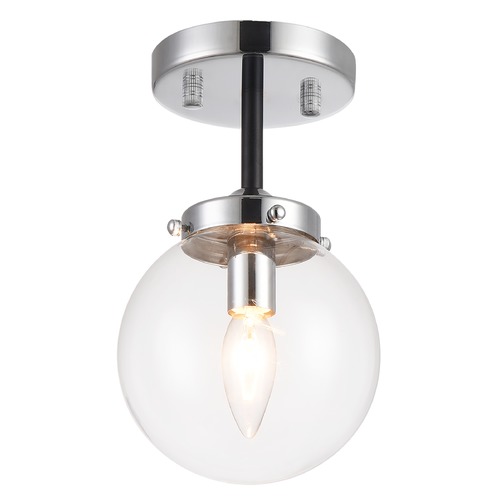 Maru Chrome Semi-Flush Mount by Matteo Lighting