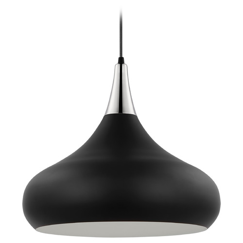 Phoenix Large Pendant in Black & Polished Nickel by Nuvo Lighting